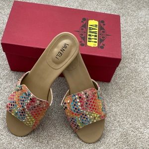 Vaneli Womens Bonet Open Toe Casual Slide Sandals multi spiral cork size 10.5